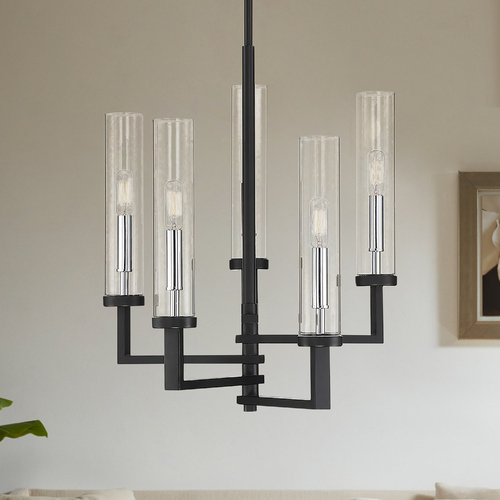 Savoy House Folsom 5-Light Matte Black & Chrome Mini Chandelier by Savoy House 1-2135-5-67