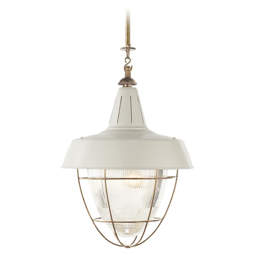 Visual Comfort Signature Collection Thomas OBrien Henry Industrial Pendant in Brass by Visual Comfort Signature TOB5042HABWHT