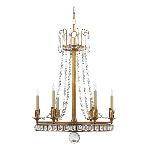 Visual Comfort Signature Collection Joe Nye Regency Medium Chandelier in Antique Brass by Visual Comfort Signature SN5107HAB