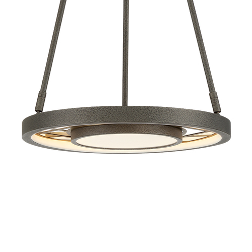 Tribeca 24-Inch LED Pendant in Smoked Iron & Brass by Metropolitan