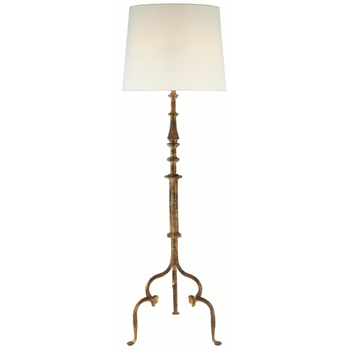 Visual Comfort Signature Collection Madeleine Gilded Iron Floor Lamp with Empire Shade