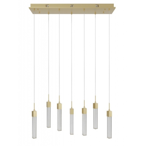 Avenue Lighting Boa 7-Light LED Linear Pendant in Brushed Brass by Avenue Lighting HF1900-7-BOA-BB