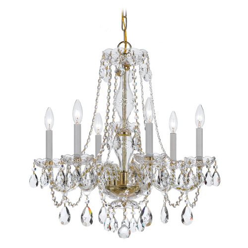 Crystorama Lighting Traditional Crystal Polished Brass Chandelier