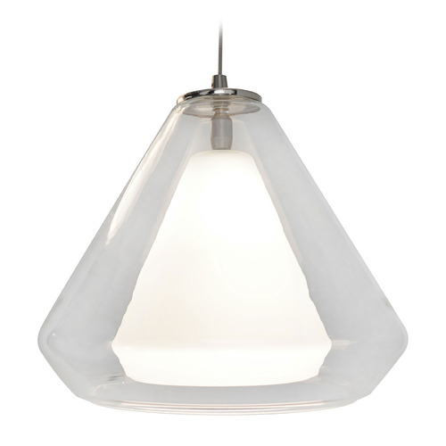 Afx Lighting Armitage Satin Nickel LED Mini-Pendant Light with Conical Shade