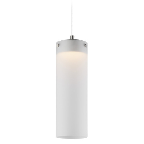 ET2 Highball Satin Nickel LED Mini-Pendant Light with Cylindrical Shade