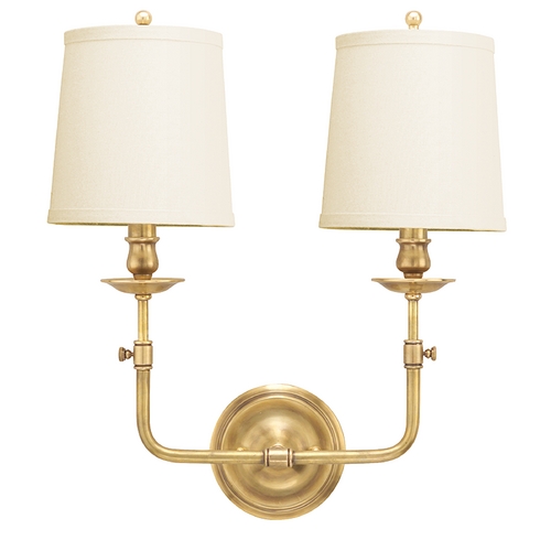 Logan 2-Light Sconce in Aged Brass by Hudson Valley Lighting