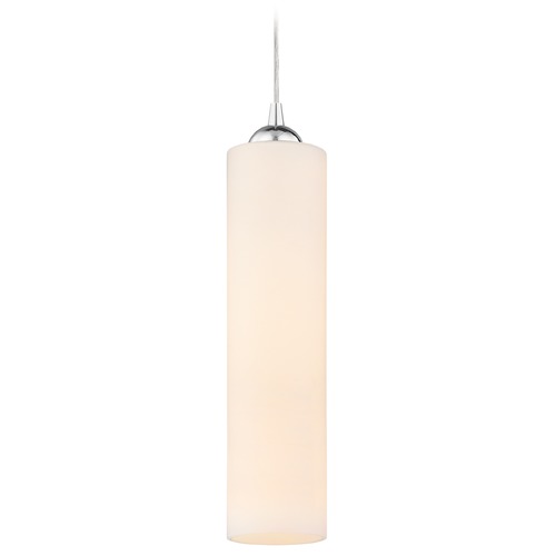 Design Classics Lighting White Glass Mini-Pendant Chrome 582-26 GL1628C