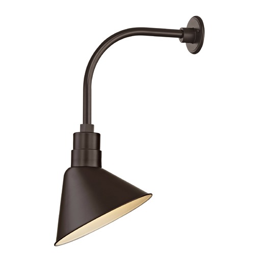 Recesso Lighting by Dolan Designs Bronze Gooseneck Barn Light with 12-Inch Scoop Shade BL-ARML-BZ/BL-SHD12S-BZ