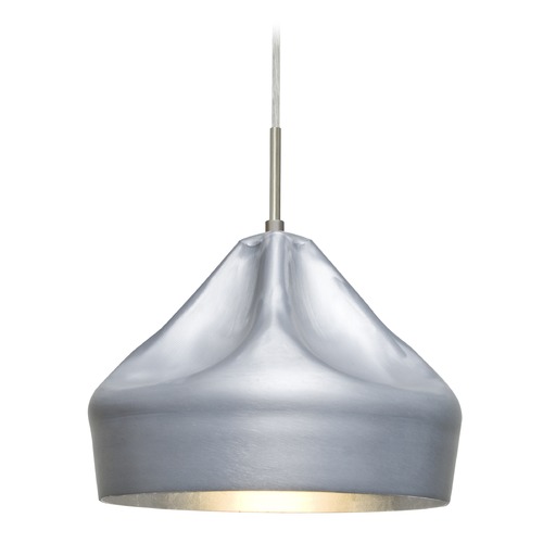 Besa Lighting Besa Lighting Lotus Satin Nickel LED Pendant Light with Warehouse Shade 1JT-LOTUS-LED-SN