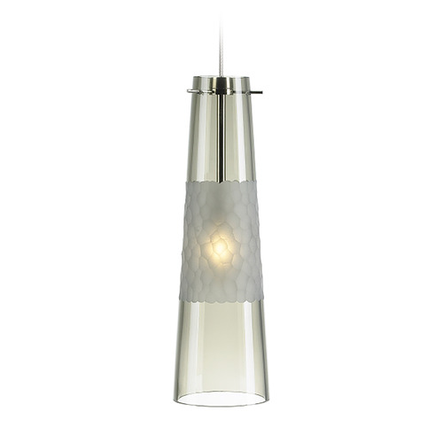 Visual Comfort Modern Collection Bonn LED MonoRail Pendant in Satin Nickel & Smoke by Visual Comfort Modern 700MOBONKS-LEDS930