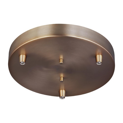 Multi-Port 9.50-Inch 3-Light Cluster Canopy in Satin Brass by Generation Lighting
