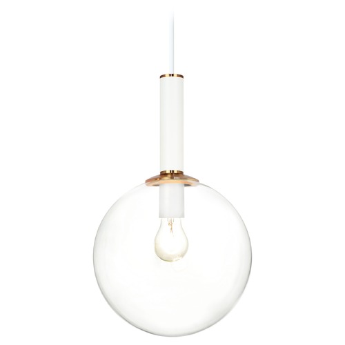 Matteo Lighting Stellar Aged Gold & Matte White Pendant by Matteo Lighting C75311AGCL