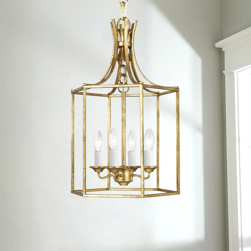 Alexa Hampton 12.5-Inch 4-Light Bantry House Antique Gild Pendant by Visual Comfort Studio