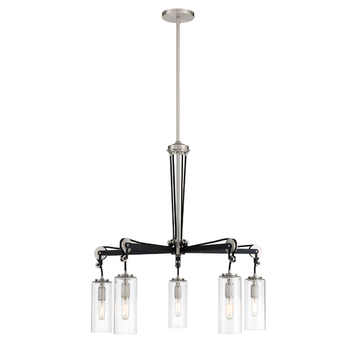 Pullman Junction 5-Light Chandelier in Nickel & Coal by Minka Lavery
