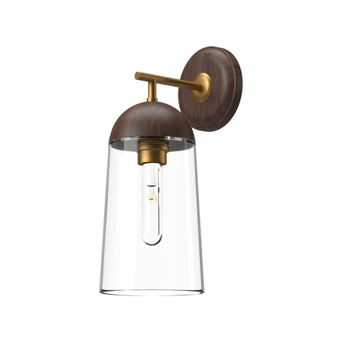 Alora Lighting Emil Aged Gold & Walnut Sconce