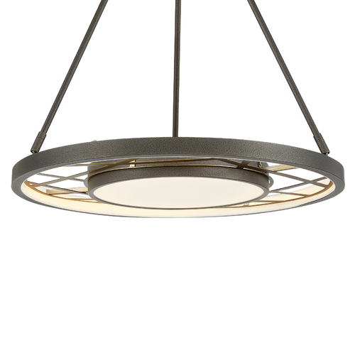 Tribeca 28-Inch LED Pendant in Smoked Iron & Brass by Metropolitan