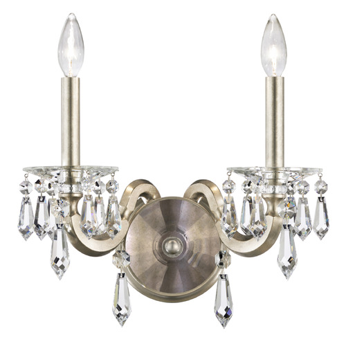Schonbek Worldwide Lighting Napoli Antique Silver Sconce