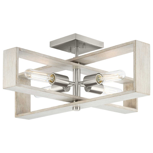 Progress Lighting Cowan 2-Light Brushed Nickel Semi-Flush Mount