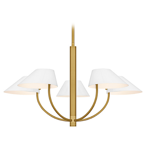 Quoizel Lighting Quoizel Lighting Penley Brushed Gold & White Chandelier PNY5028BRG