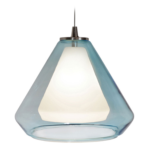 Afx Lighting Armitage Satin Nickel LED Mini-Pendant Light with Conical Shade