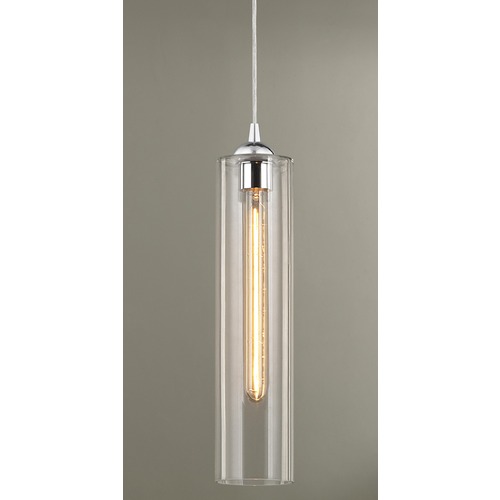 Design Classics Lighting Chrome Mini-Pendant with Clear Glass 582-26 GL1640C