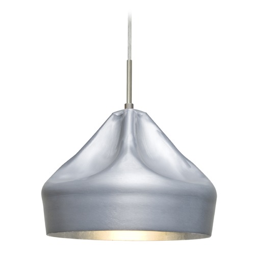 Besa Lighting Lotus Satin Nickel Pendant Light with Warehouse Shade