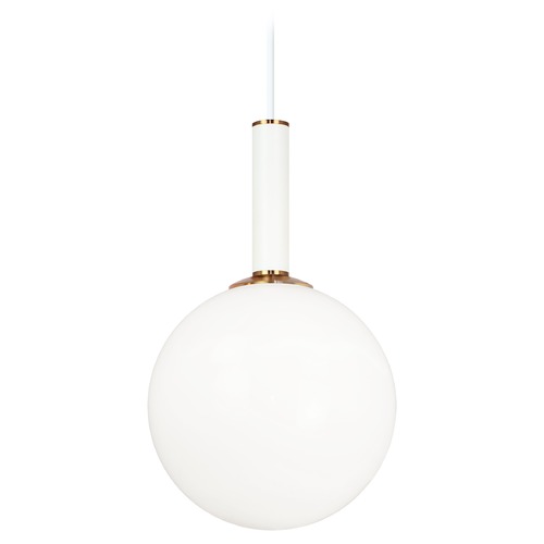 Stellar Aged Gold & Matte White Pendant by Matteo Lighting