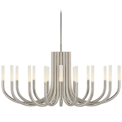Visual Comfort Signature Collection Kelly Wearstler Rousseau Chandelier in Nickel by Visual Comfort Signature KW5585PNEC