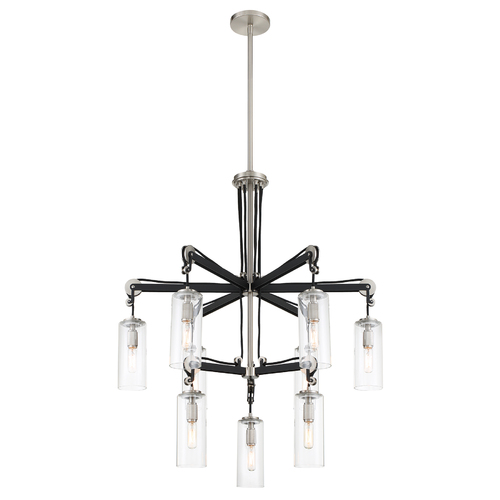 Pullman Junction 9-Light Chandelier in Nickel & Coal by Minka Lavery