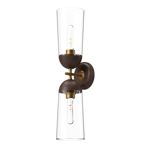 Alora Lighting Emil Aged Gold & Walnut Sconce