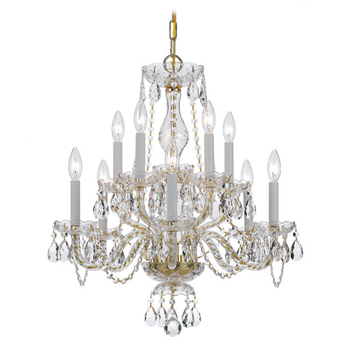 Crystorama Lighting Traditional Crystal Polished Brass Crystal Chandelier