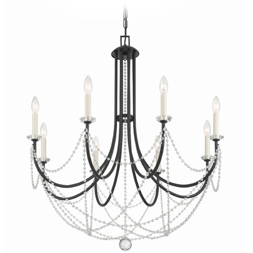 Crystorama Lighting Crystorama Lighting Delilah Matte Black Crystal Chandelier DEL-90808-MK
