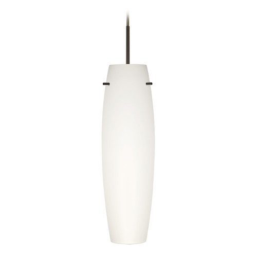 Besa Lighting Besa Lighting Tutu Bronze Mini-Pendant Light with Oblong Shade 1BT-412107-BR