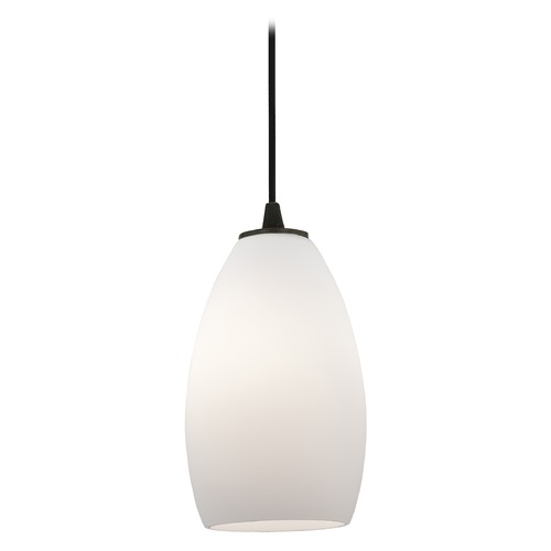Access Lighting Modern Mini Pendant with White Glass by Access Lighting 28012-1C-ORB/OPL