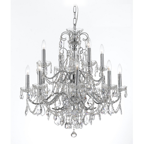 Imperial Crystal Chandelier in Polished Chrome by Crystorama Lighting