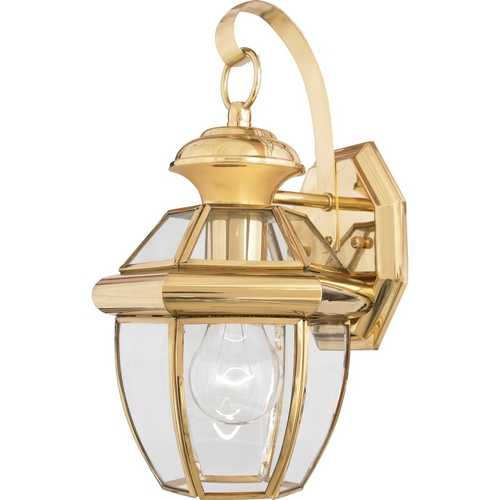 Newbury Outdoor Wall Light in Polished Brass by Quoizel Lighting
