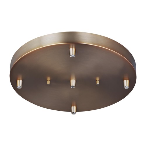 Multi-Port 12.25-Inch 5-Light Cluster Canopy in Satin Brass by Generation Lighting