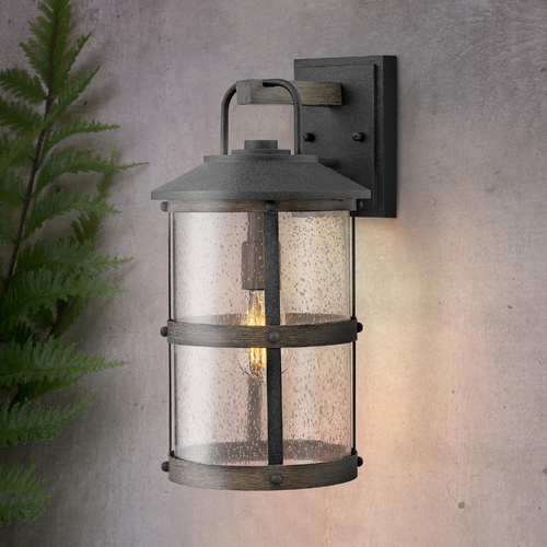 Lakehouse 17.25-Inch 12V Outdoor Wall Lantern in Aged Zinc by Hinkley Lighting