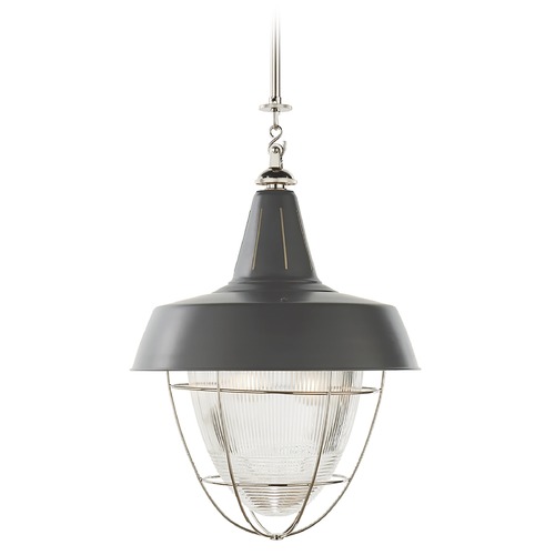 Thomas OBrien Henry Industrial Pendant in Nickel by Visual Comfort Signature