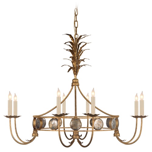 Visual Comfort Signature Collection E.F. Chapman Gramercy Ring Chandelier in Gilded Iron by Visual Comfort Signature CHC5377GI
