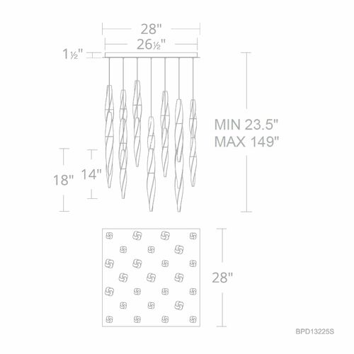 Schonbek Beyond Kindjal Aged Brass LED Multi-Light Pendant