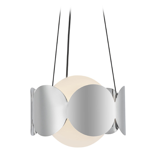 Kuzco Lighting Kuzco Lighting Ciel Chrome Pendant Light with Globe Shade CH59810-CH/OP