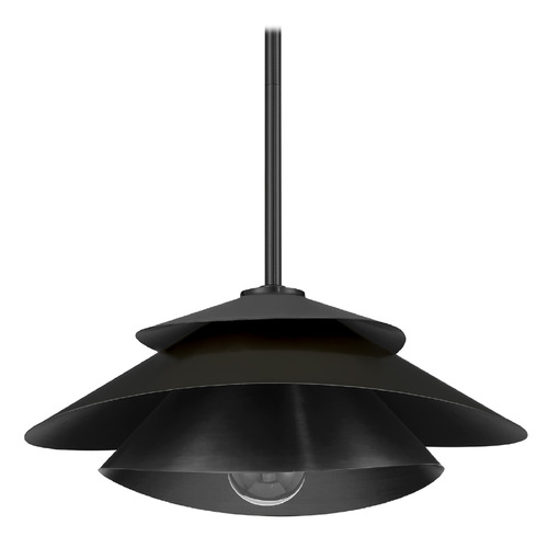 Hunter Fan Company Hiro Matte Black Pendant Light with Conical Shade