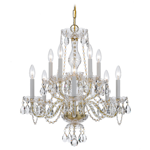 Crystorama Lighting Traditional Crystal Polished Brass Crystal Chandelier