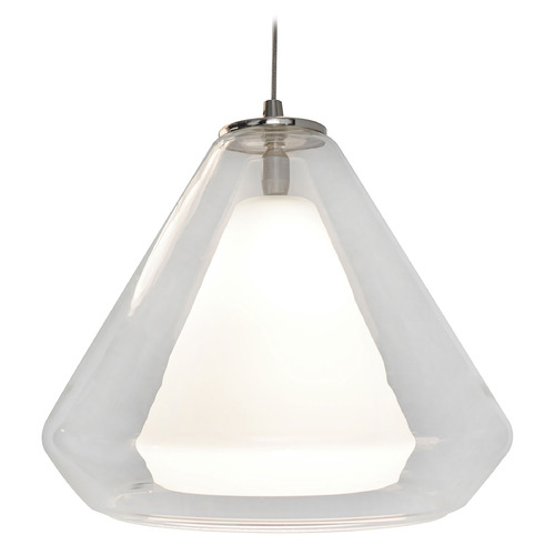 Afx Lighting Armitage Satin Nickel LED Mini-Pendant Light with Conical Shade