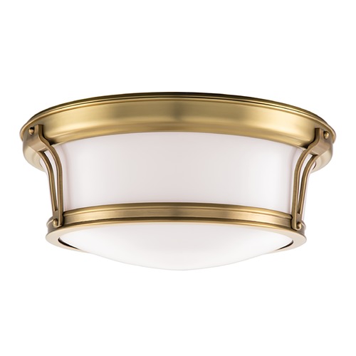 Newport Flush Mount in Aged Brass by Hudson Valley Lighting
