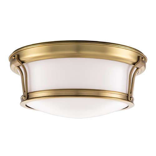 Hudson Valley Lighting Newport Flush Mount in Aged Brass by Hudson Valley Lighting 6513-AGB