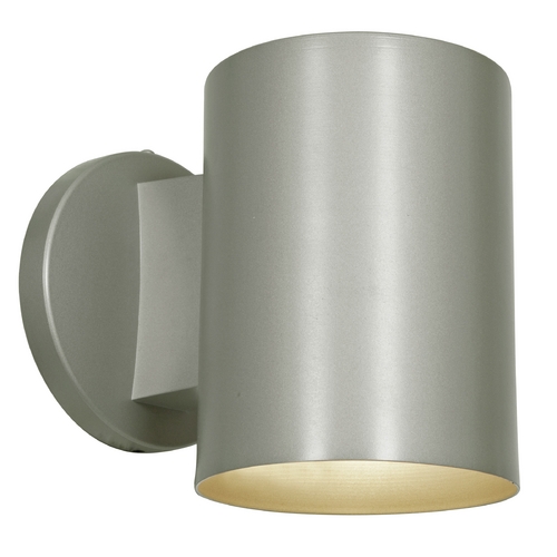 Access Lighting Outdoor Cylinder Wall Light in Satin Nickel by Access Lighting 20363-SAT