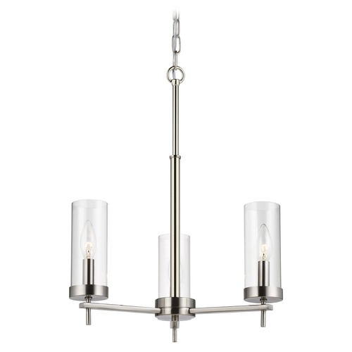 Visual Comfort Studio Collection Zire LED 3-Light Chandelier in Brushed Nickel by Visual Comfort Studio 3190303EN-962