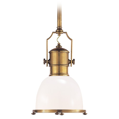 Visual Comfort Signature Collection E.F. Chapman Country Industrial Pendant in Brass by Visual Comfort Signature CHC5133ABWG
